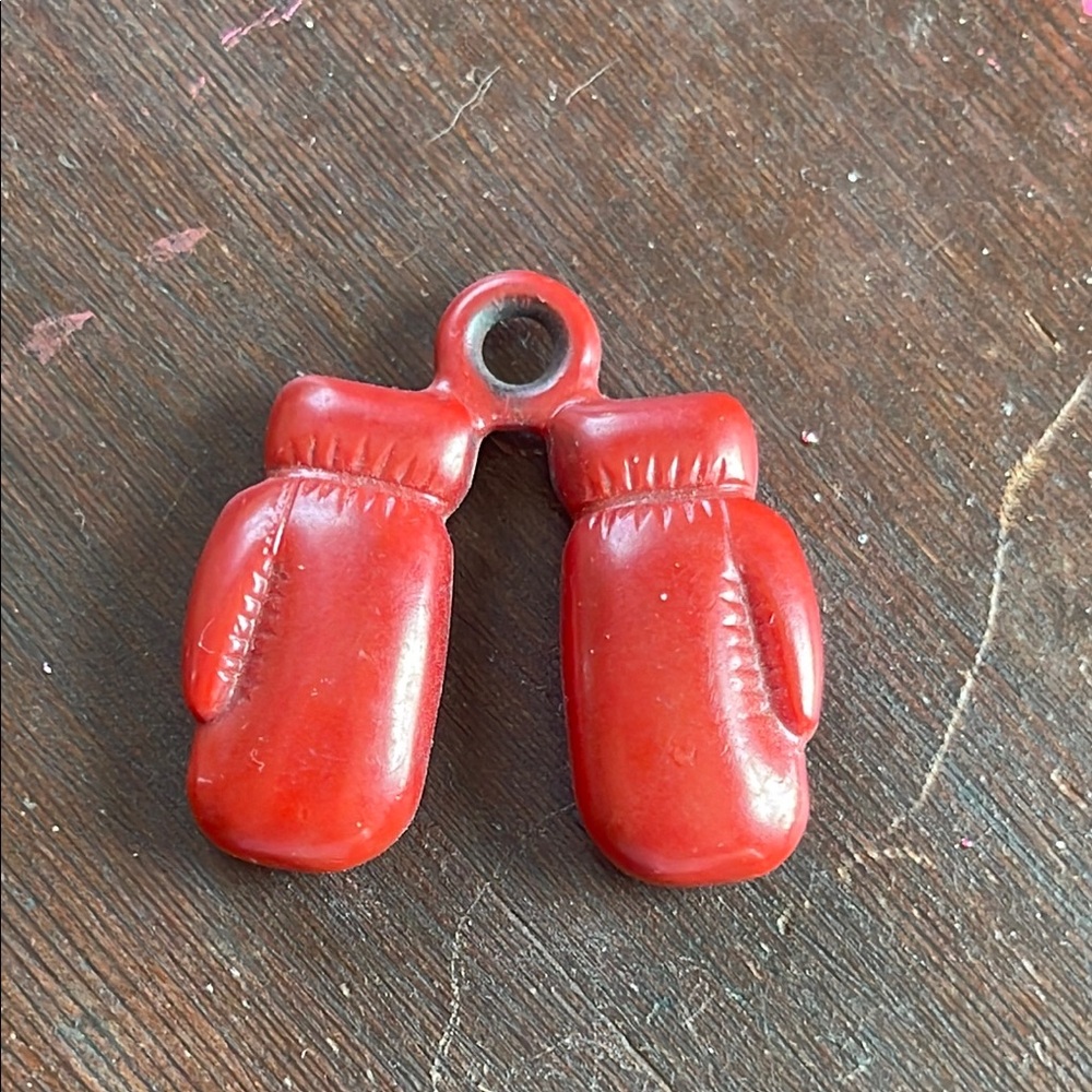 Vintage Red Boxing Gloves charm